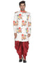 VASTRAMAY Men's Multicolor Cotton Blend Sherwani Set